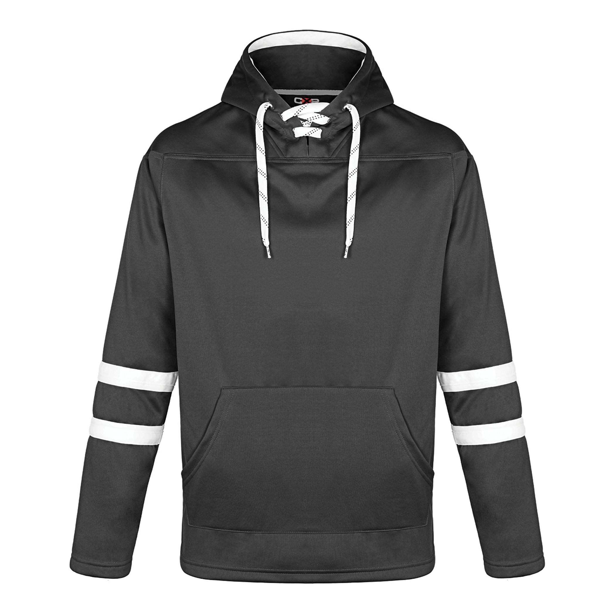 L00617 - Dangle - Adult Pullover Hockey Lace Hooded Sweatshirt