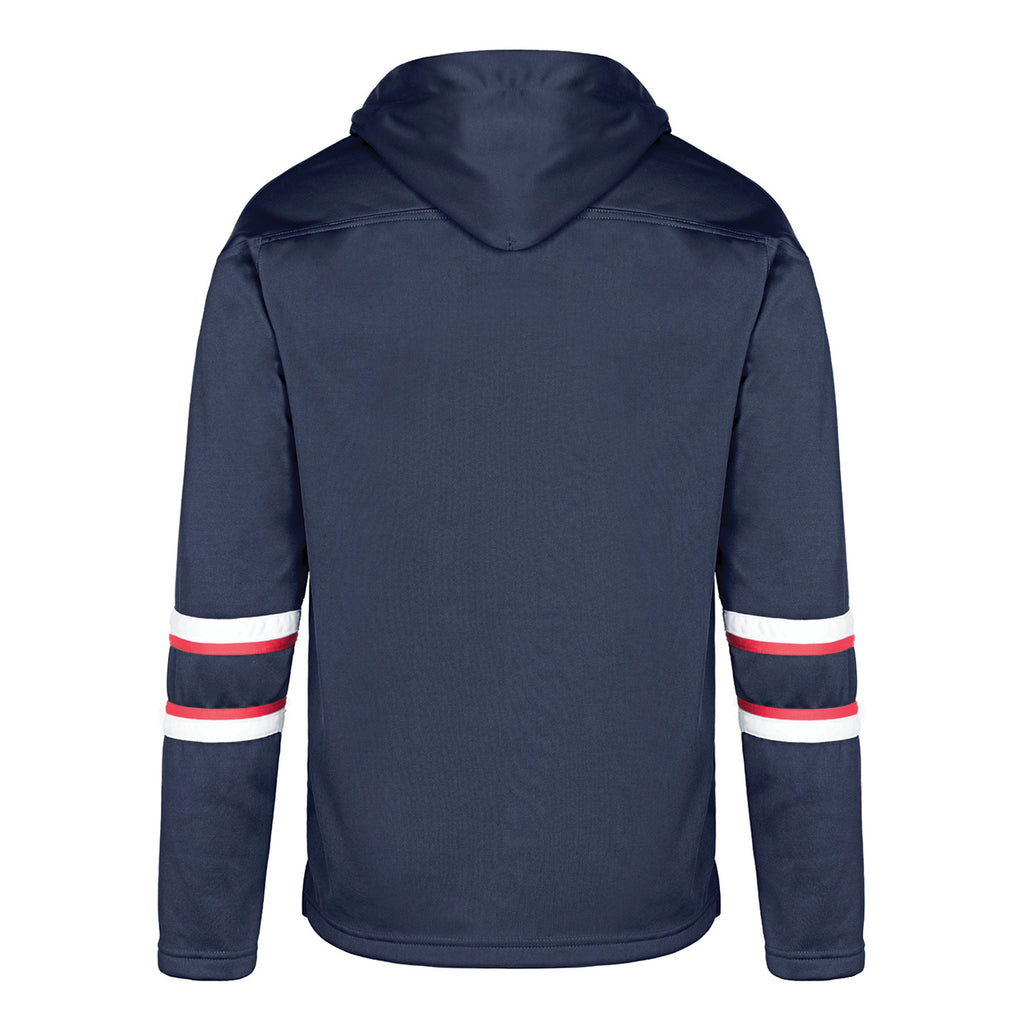 L00617 - Dangle - Adult Pullover Hockey Lace Hooded Sweatshirt