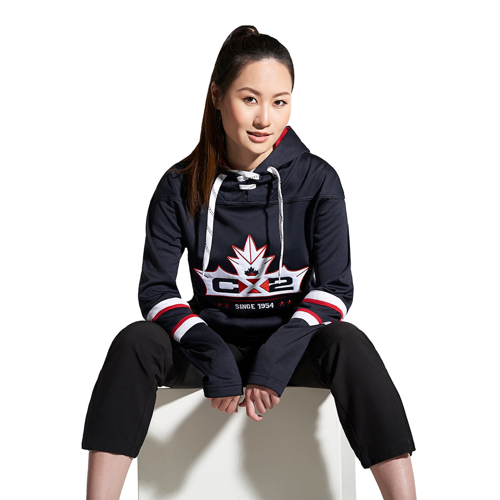 L00617 - Dangle - Adult Pullover Hockey Lace Hooded Sweatshirt
