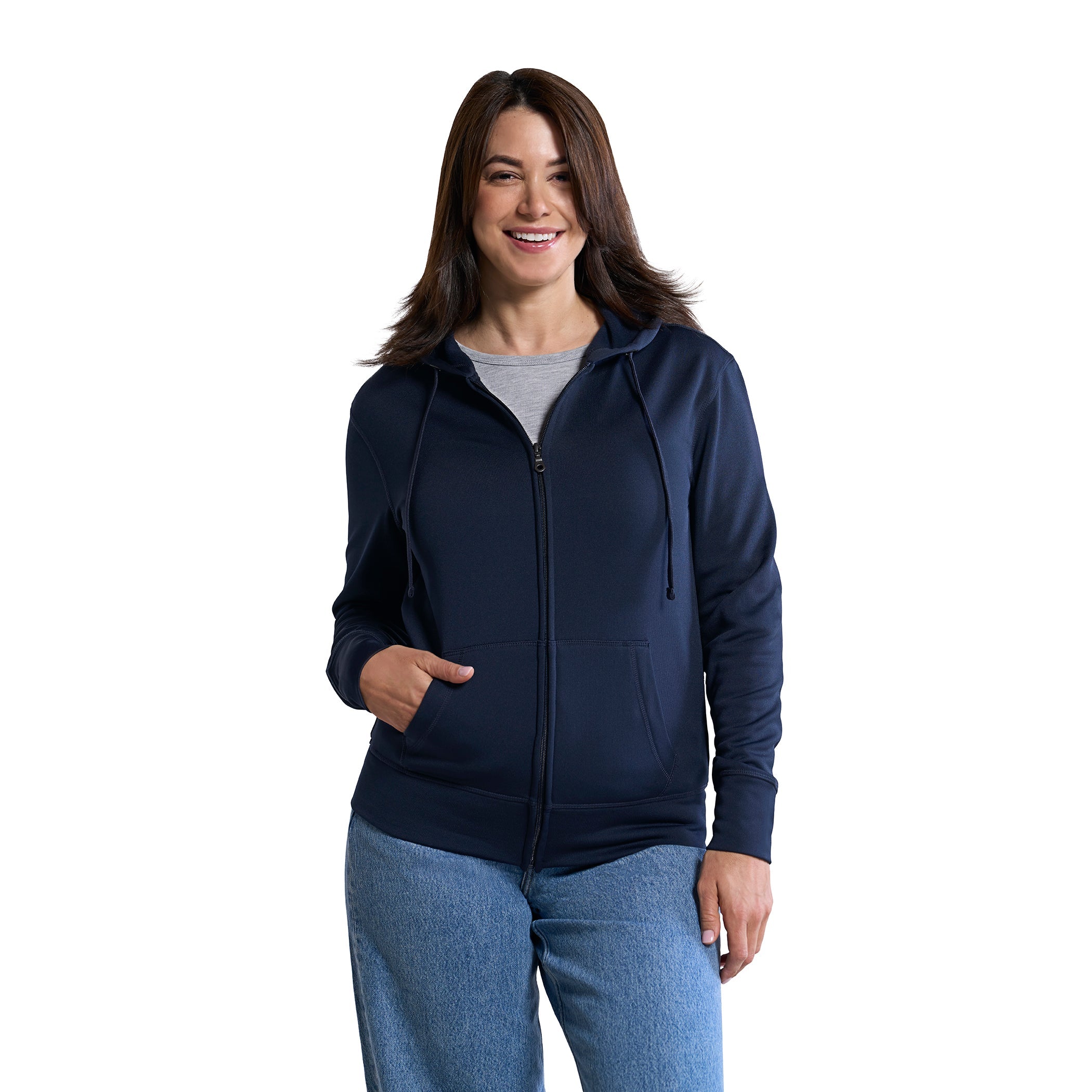 L00668 - Cypress Creek - Ladies Polyester Full-Zip Hooded Sweatshirt