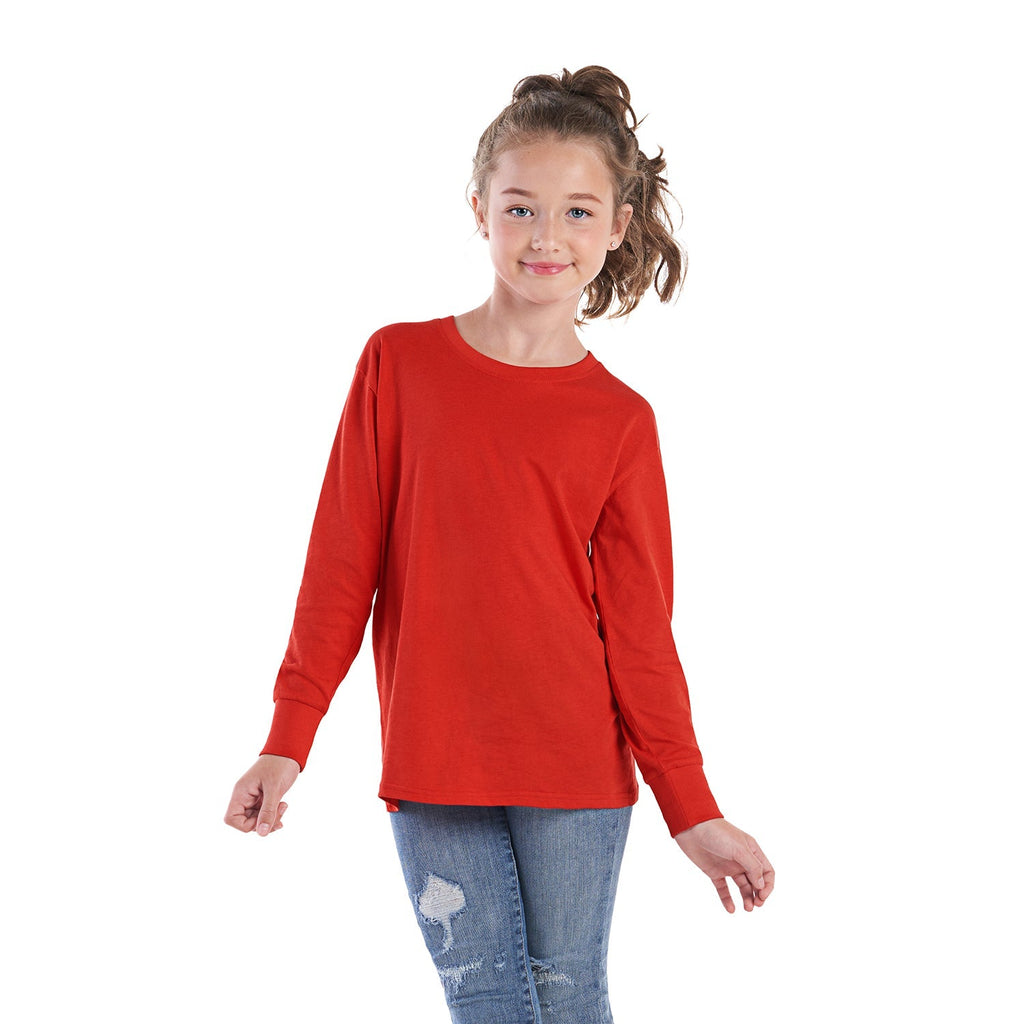 S5615Y - Breeze - Youth RING SPUN Combed Cotton Long Sleeve Crewneck T-Shirt